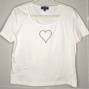St. John SPORT Beaded Heart T-shirt M